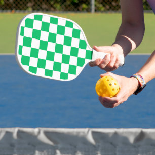 Classic green chequered  pickleball paddle