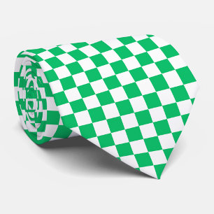 Classic green chequered  tie
