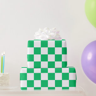 Classic green chequered wrapping paper