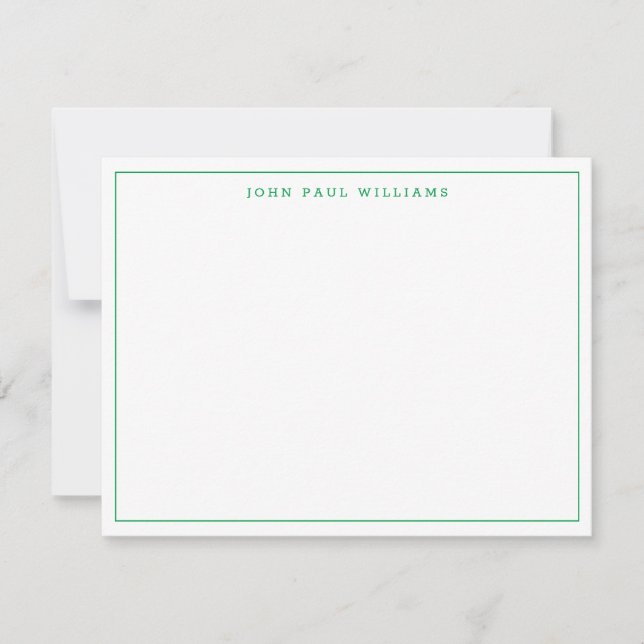 Classic Green Chic Modern Professional Thin Border Card (Front)