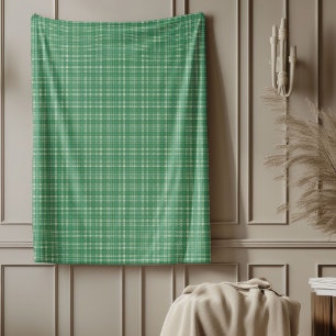 Classic Green Christmas Plaid Throw Blanket