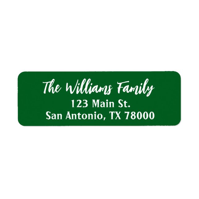 Classic Green Christmas Script Return Address (Front)