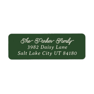 Classic Green & Cream Traditional Return Address
