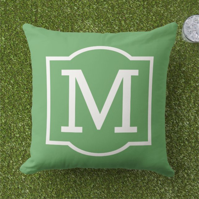 Classic Green Custom Monogram Letter Cushion (Grass)