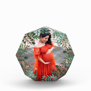 Classic Green Enchanting Botanical Christmas Photo Block