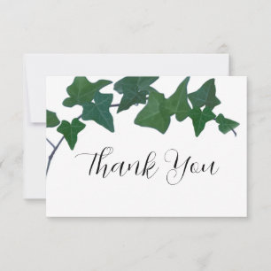 Classic Green English Ivy  thank you Card