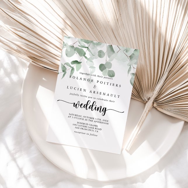 Classic Green Eucalyptus Foliage Wedding   Invitation (Creator Uploaded)