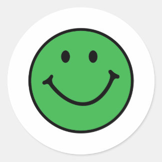 classic green face round sticker