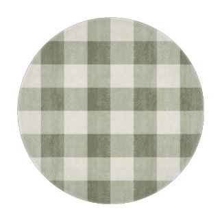 Classic Green Farmhouse Gingham Style Cutting Board