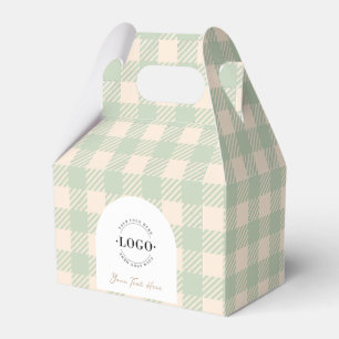 Classic green gingham preppy wedding favour boxes