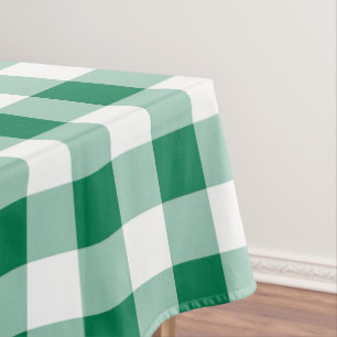 Classic Green Gingham Seamless Pattern Tablecloth