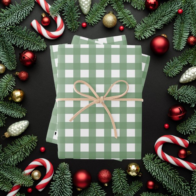 Classic Green Gingham Wrapping Paper Sheet (Creator Uploaded)