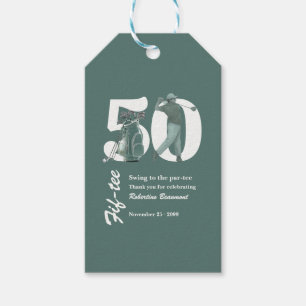 Classic Green Golf Bag Clubs 50th Birthday Gift Tags