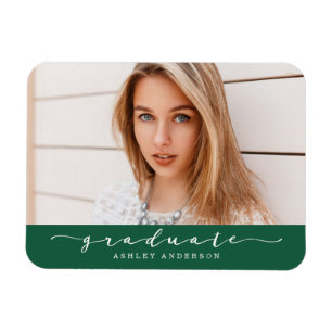 Classic Green Graduation Photo Magnet