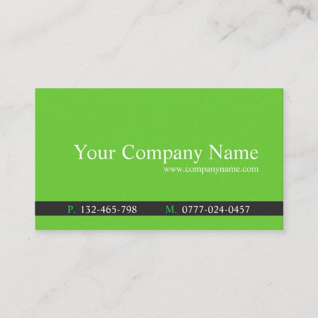 Classic Green & Grey Professional - Business Card (Front)