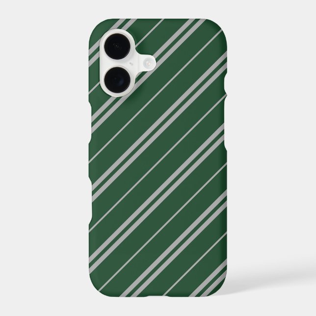 Classic Green Grey School Stripes Pattern (Back)