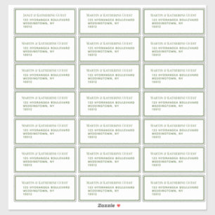 Classic Green Guest Mailing Labels 21 Per Sheet