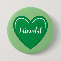 Classic Green Heart Design with Friends Text