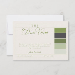 Classic Green Ivory Calligraphy Formal Dress Code Invitation