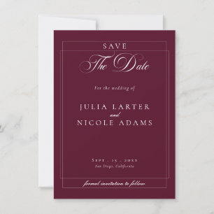Classic Green Ivory Calligraphy Photo Wedding Save The Date