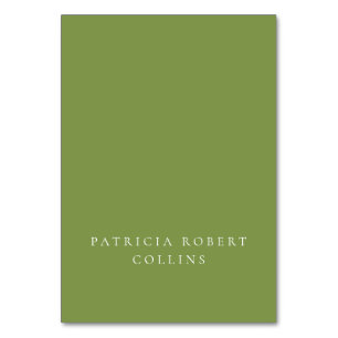 Classic Green Ivory Calligraphy Wedding Table Number
