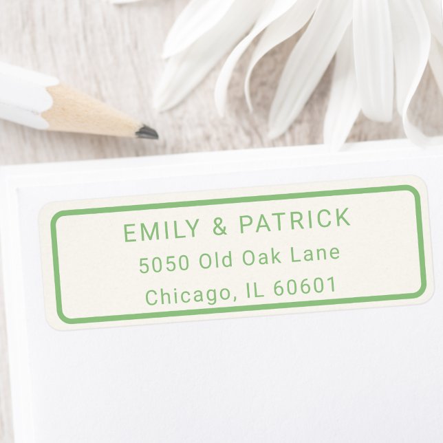 Classic Green & Ivory Modern Typography Address (Creator Uploaded)
