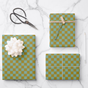 Classic Green, Khaki Plaid Wrapping Paper Sheet
