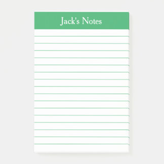 Classic Green Lined Personalised Post-it Notes