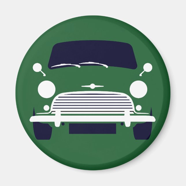 Classic Green Morris Mini Cooper Magnet (Front)