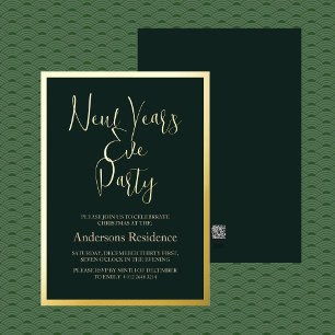 Classic Green New Year's Eve Party Invitation