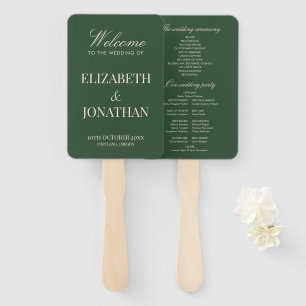 Classic Green Old Money Elegant Modern Wedding Hand Fan