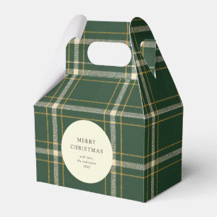Classic Green Plaid Holiday Cookie Favour Box