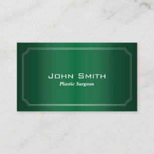 Classic Green Plastic Surgeon Business Card