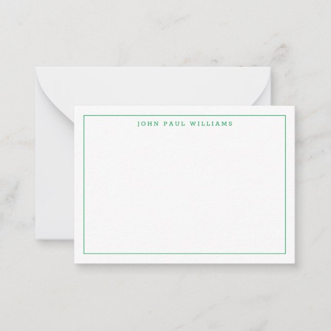 Classic Green Professional Simple Thin Border Card (Front)