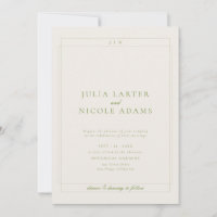 Classic Green QR Code Detail RSVP Registry Wedding