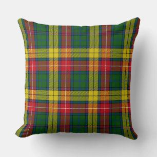 Classic Green Red Yellow Plaid Cushion