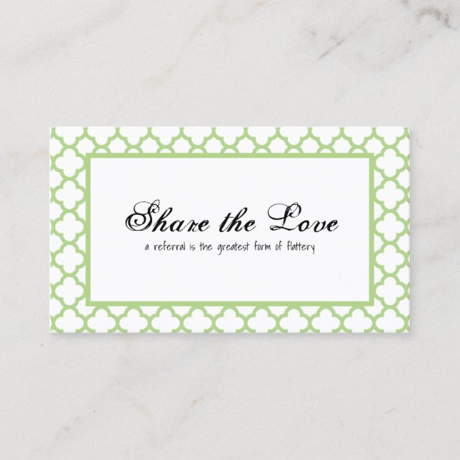 Classic Green Scallop Refer a Friend Referral Card (Front)