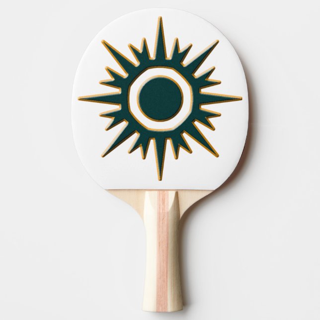 Classic Green Sunburst Ping Pong Paddle (Front)
