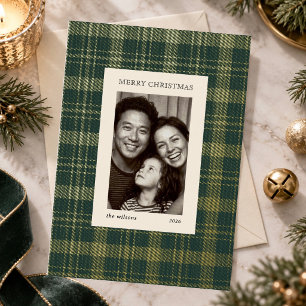 Classic Green Tartan Plaid Christmas Family Photo