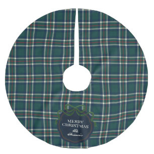 Classic Green Tartan Plaid Custom Tree Skirt