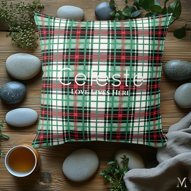 Classic Green Tartan Plaid Pattern Design  Cushion (Creator Uploaded)