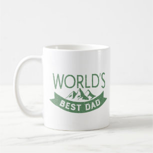 Classic Green Typography World's Best Dad Coffee Mug