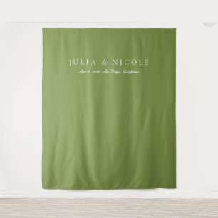 Classic Green Wedding Welcome Backdrops Banner Tapestry