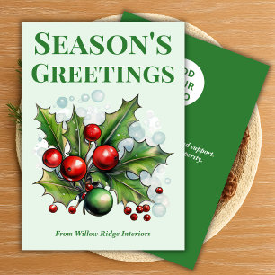 Classic Green & White Holiday Card