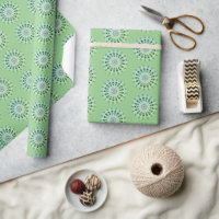 Classic Green White Mandala Flower Design Pattern