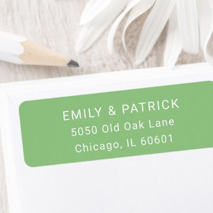 Classic Green & White Modern Typography Address