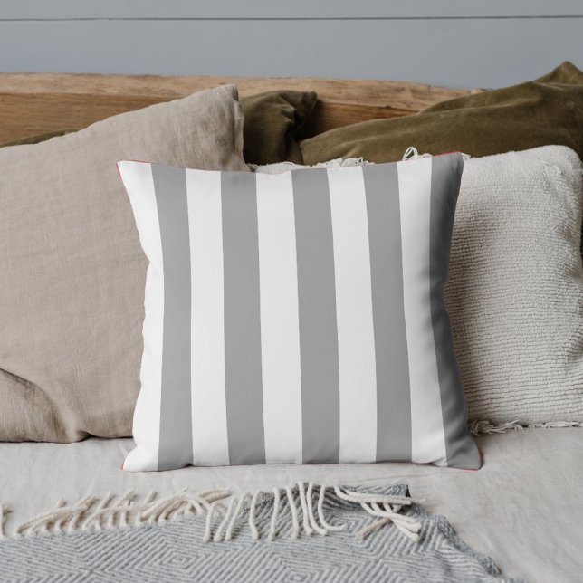 Classic grey and white vintage stripes  cushion (Creator Uploaded)