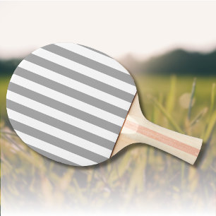 Classic grey and white vintage stripes ping pong paddle