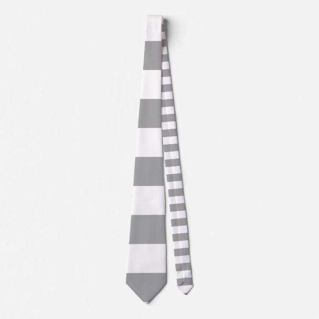 Classic grey and white vintage stripes tie (Front)