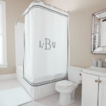 Classic Grey Border Monogrammed Shower Curtain<br><div class="desc">This customisable Classic Grey Bordered Monogrammed design will add an elegant, chic look to your decor with the feel of a luxury hotel. The colour of the border as well as the colour and style of the font can be changed to complement your decor. Just click the customise it button...</div>
